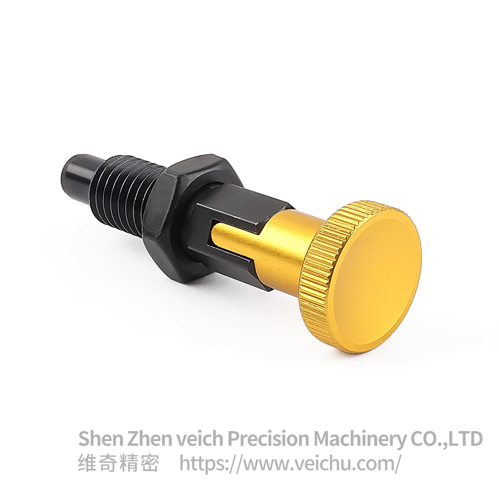 VCN217-CPK 自锁型旋钮柱塞 - 金色铝合金把手