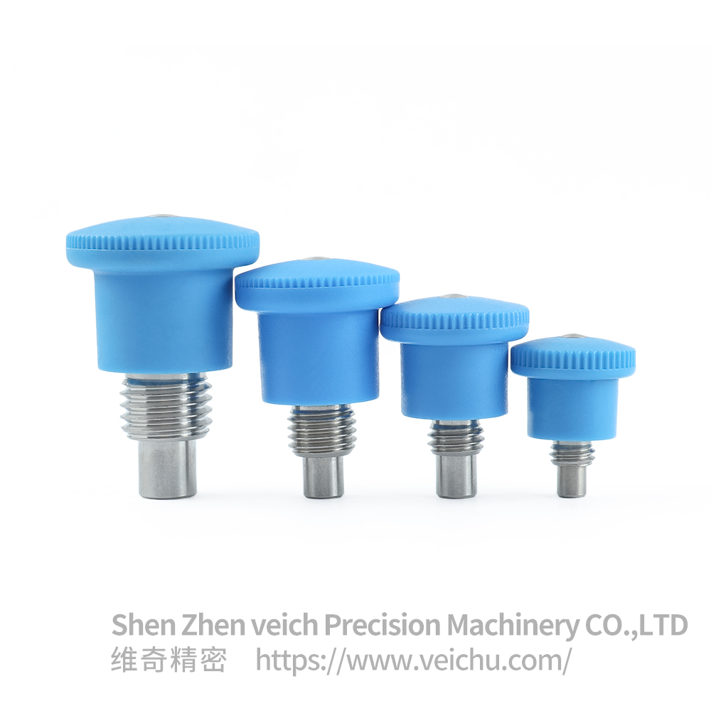 VCN218 不锈钢迷你旋钮柱塞-蓝色