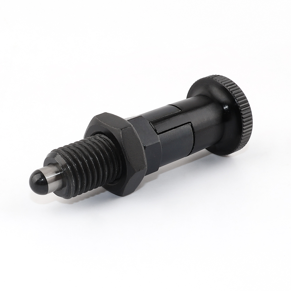 VCN210 碳钢发黑旋钮柱塞 - 自锁型