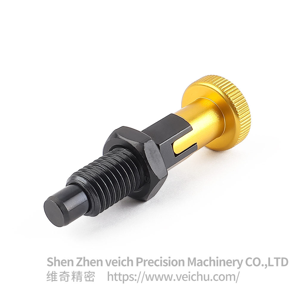 VCN217-CPK 自锁型旋钮柱塞 - 金色铝合金把手
