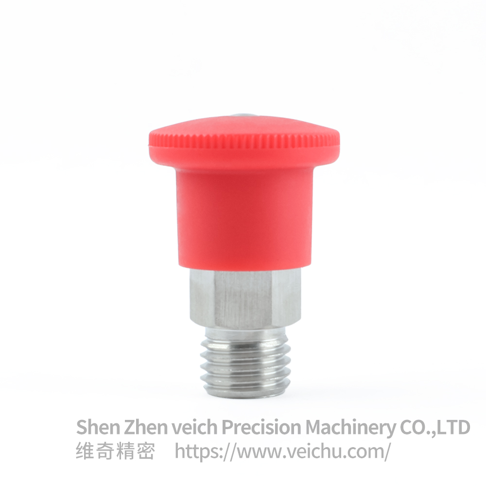 VCN218 自锁型迷你旋钮柱塞-红色