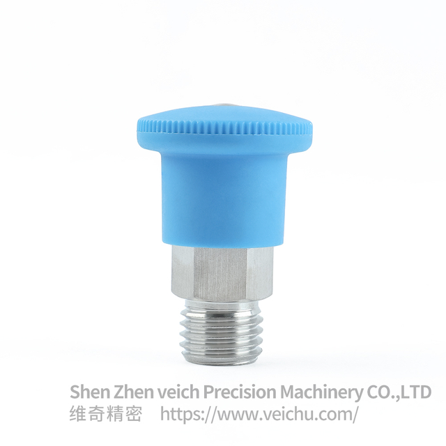 VCN218 不锈钢迷你旋钮柱塞-蓝色